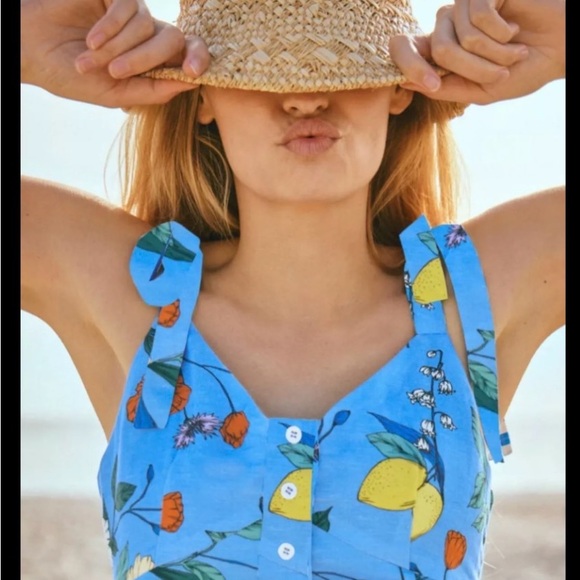 hunter belle Wylie Tie Shoulder Printed Top - Picture 1 of 6